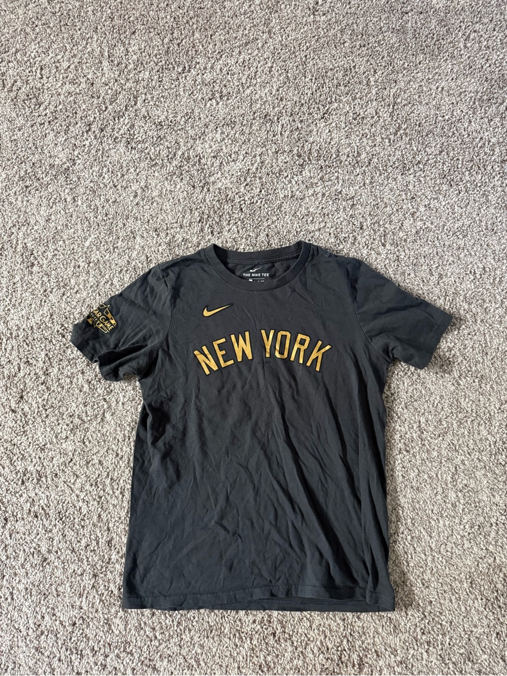 Nike Black Tee with Gold 'New York' Lettering